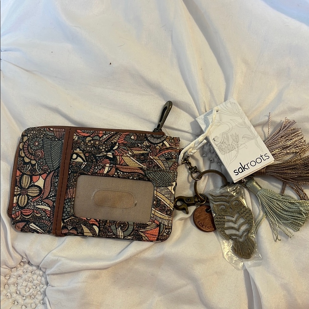 Sakroots Brown Wallet with Ornate Bohemian Design